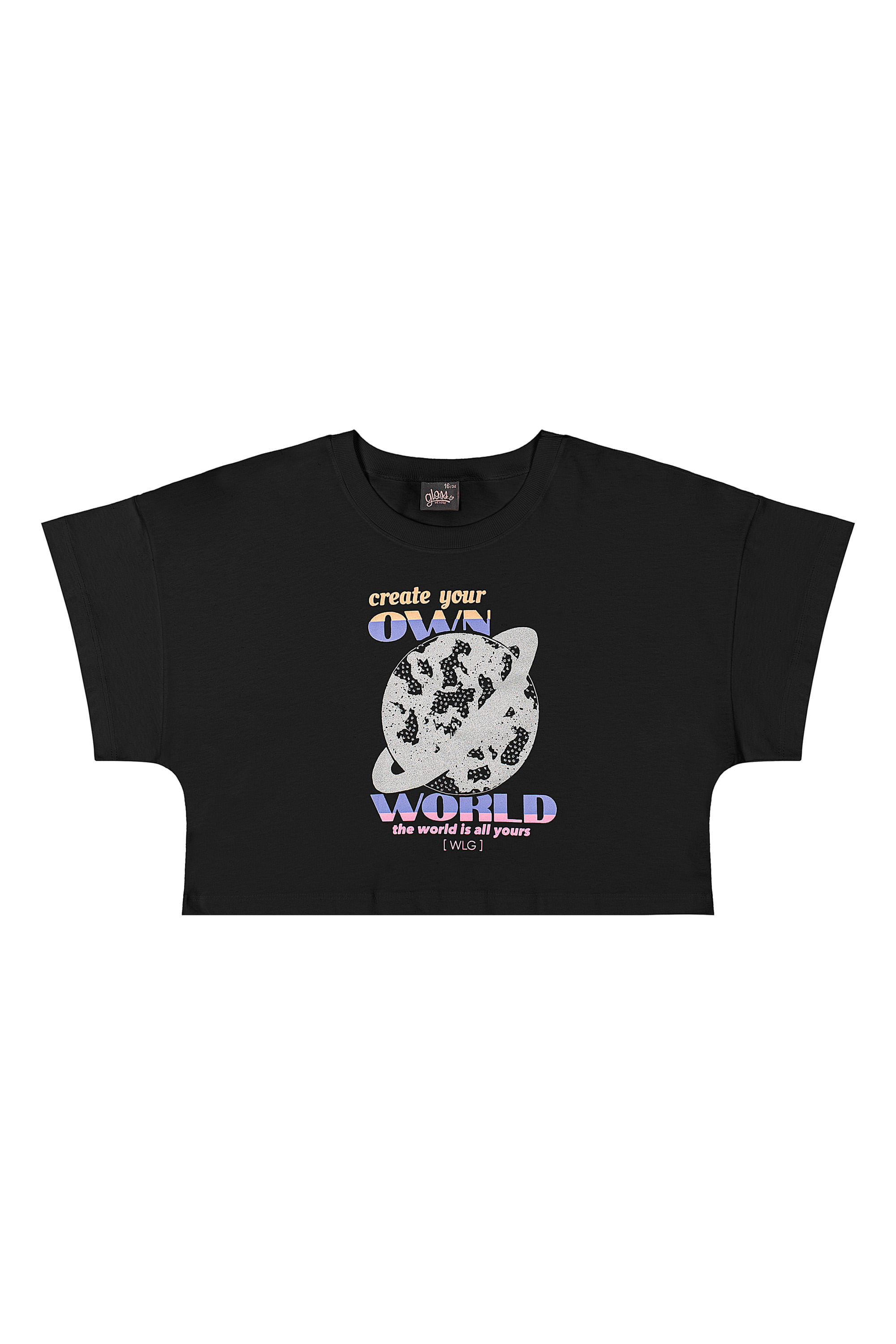 Blusa Juvenil Estampada para Menina (Preto) Gloss - Imagem 2